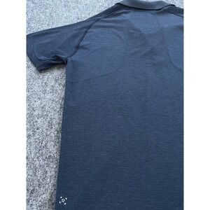 Lululemon‎ Polo Men Large Live In Practice Golf Polo Vented SS Navy Shirt